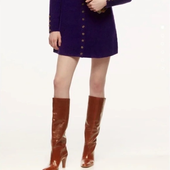 Zara Leather Boots Heels Bloggers Favorite Size US 7.5 In Brown Cognac Color NWT - Picture 6 of 16